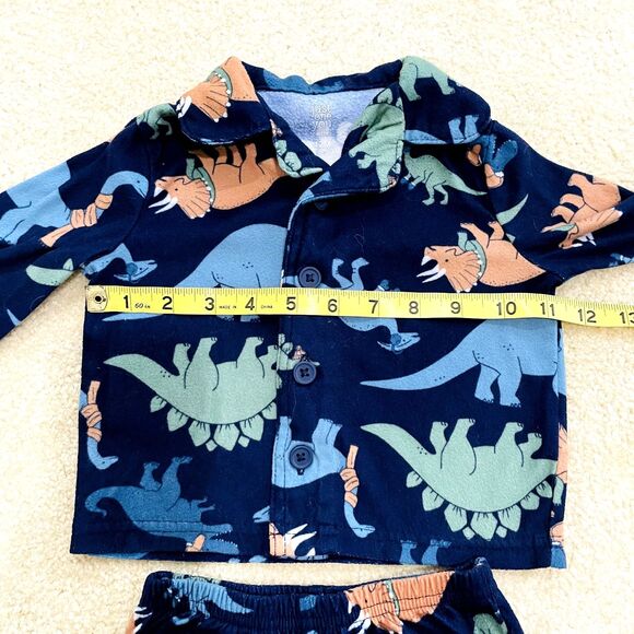 Carter's Just One You Baby Boy's Dinosaur Flannel Pajama Set Size 12m - Picture 4 of 10